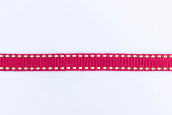 Ripsband Steppfaden pink/lime (1 m)